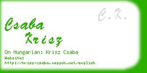 csaba krisz business card